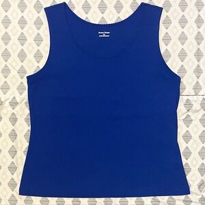 Studio Works Royal Blue Tank Top - Scoop & Scalloped Neckline - Size XL
